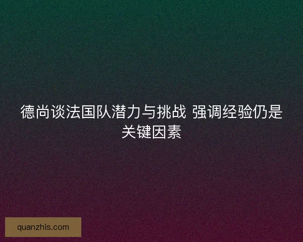 德尚谈法国队潜力与挑战 强调经验仍是关键因素 德尚谈法国队潜力与挑战 强调经验仍是关键因素
